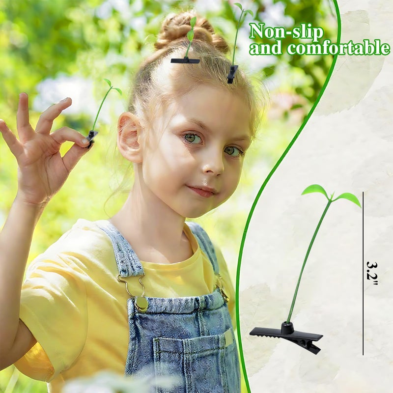 aeloer 100Pcs Bean Sprout Hair Clips Plant Hairpins Funny Barrette Hair Accessories Party/Featival Headwear - Image 3